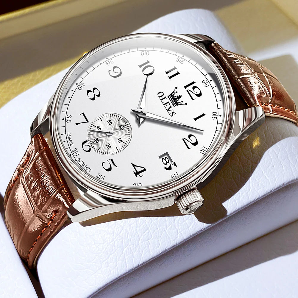 Olevs Leather Strap WaterproofQuartz Watch for Men - Premium Watches from Zeppelin - Just $40! Shop now at Dressmycell.com Olevs Leather Strap WaterproofQuartz Watch for Men - Premium Watches from Zeppelin - Just $40! Shop now at Dressmycell.com